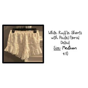 White Ruffle Shorts